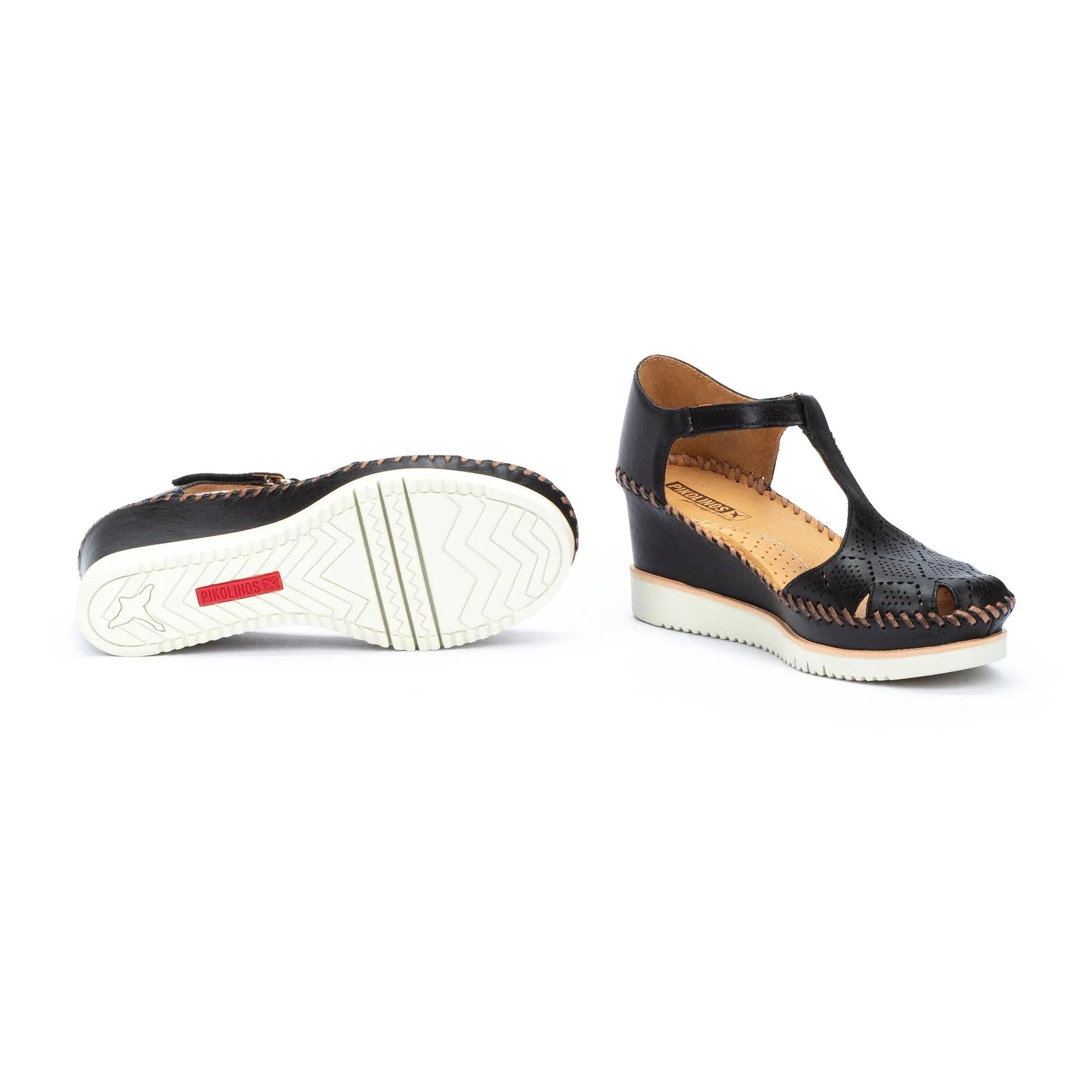 WOMEN'S PIKOLINOS AGUADULCE CLOSED TOE WEDGE SANDAL| BLACK - Image 4