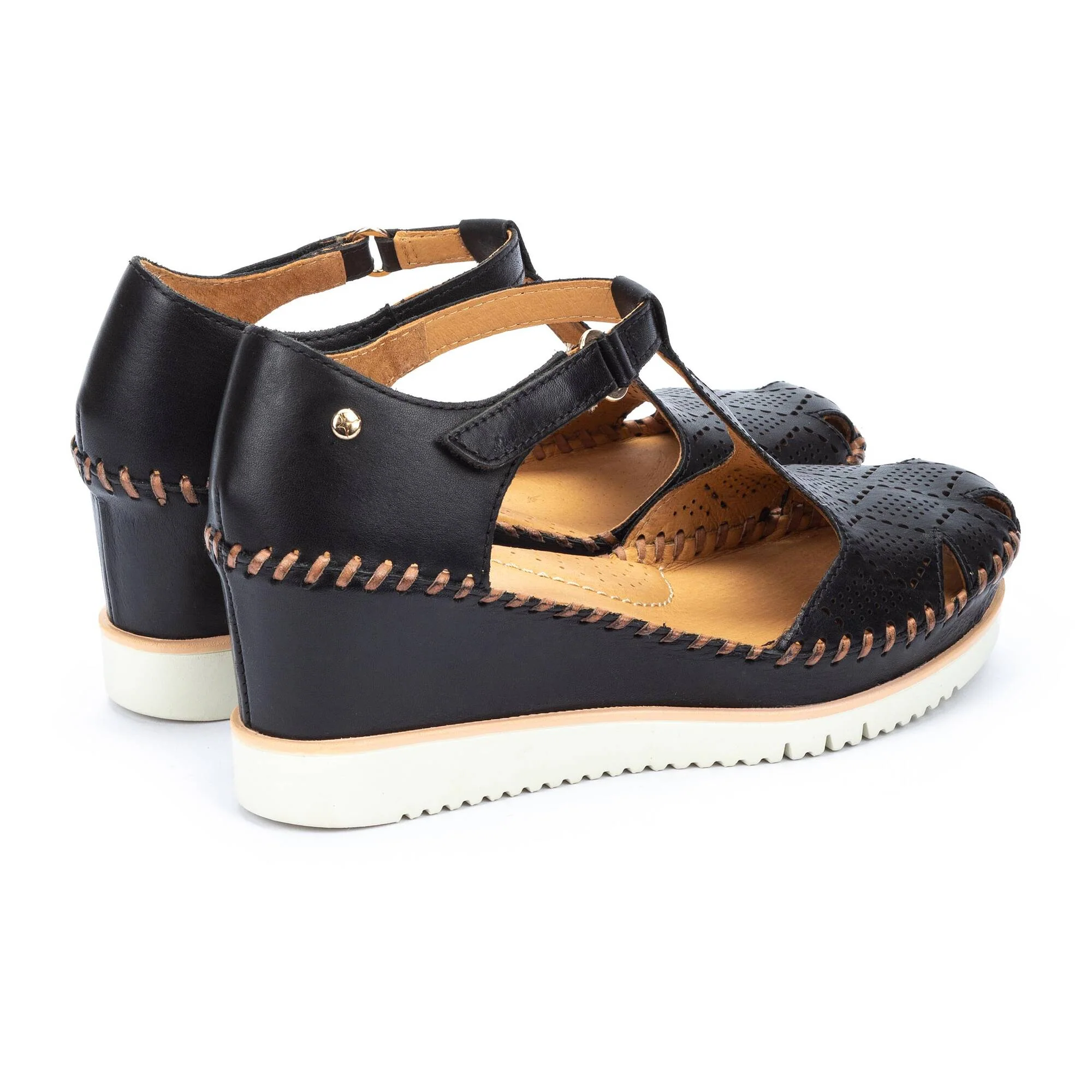 WOMEN'S PIKOLINOS AGUADULCE CLOSED TOE WEDGE SANDAL| BLACK - Image 6