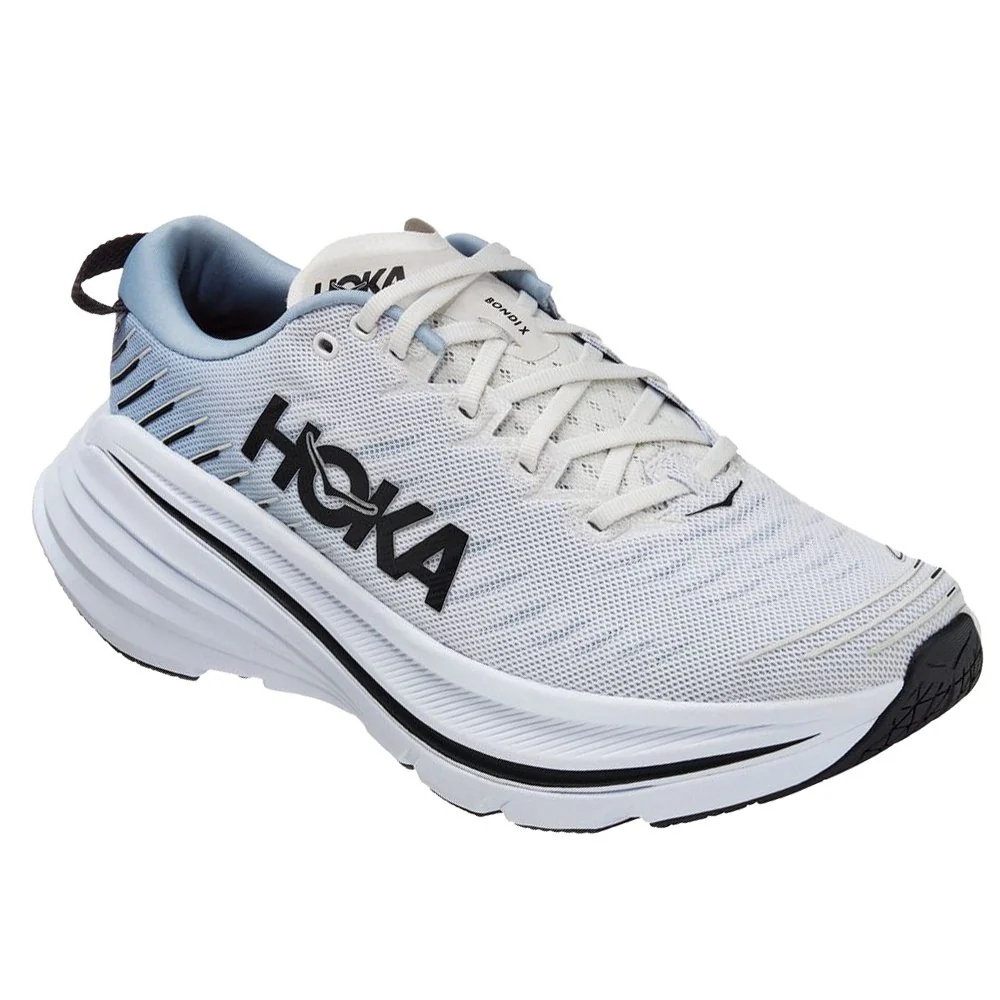 MEN'S HOKA BONDI X | BLANC DE BLANC / BLUE FOG - Image 3