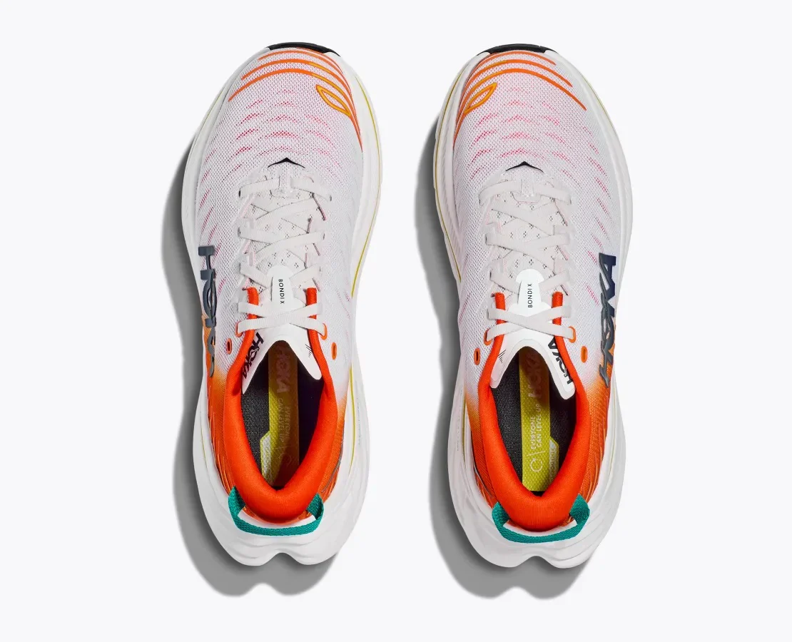MEN'S HOKA BONDI X  | BLANC DE BLANC / FLAME - Image 4