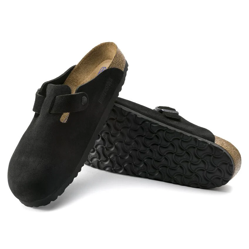 UNISEX BIRKENSTOCK BOSTON SUEDE SOFT FOOTBED | BLACK - Image 5