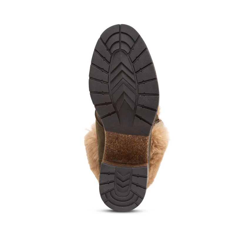 WOMEN'S AETREX BROOKLYN WEATHER-FRIENDLY FUR LACE UP BOOT | KHAKI - Image 5