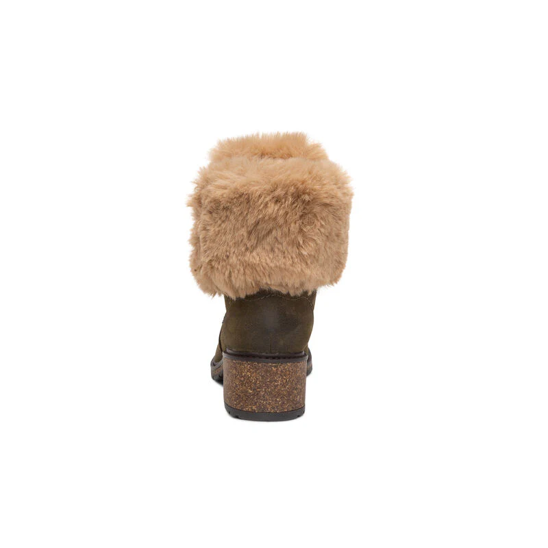 WOMEN'S AETREX BROOKLYN WEATHER-FRIENDLY FUR LACE UP BOOT | KHAKI - Image 6