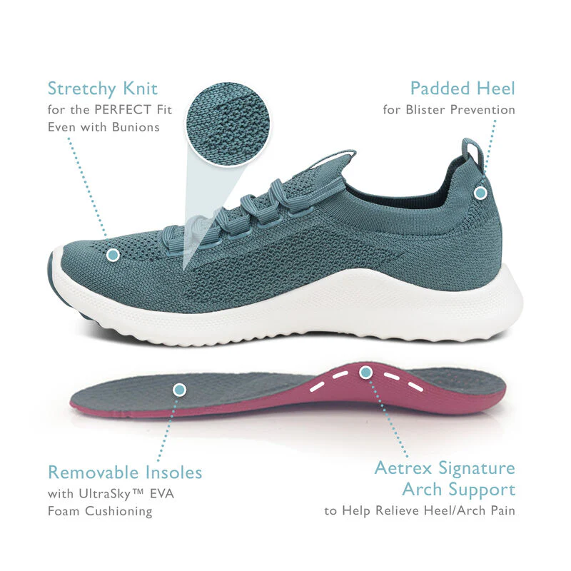 WOMEN'S AETREX CARLY SNEAKERS | BLACK / BLACK - Image 8