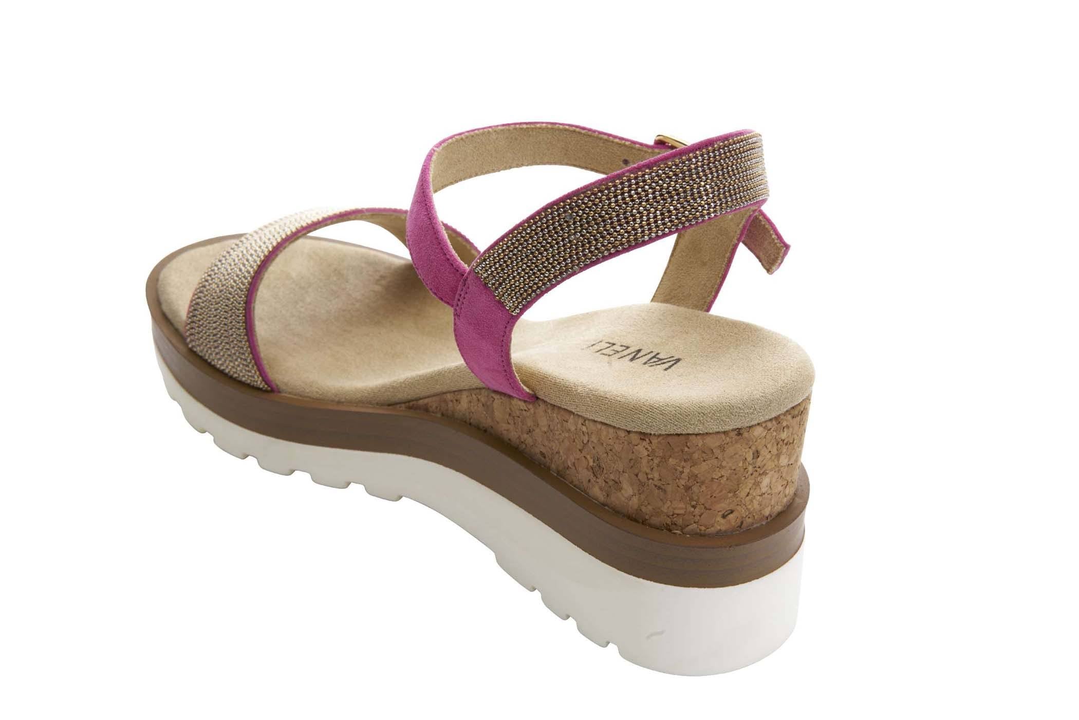 WOMEN'S VANELI CEDRA WEDGE SANDAL | FUSHIA SUEDE - Image 4