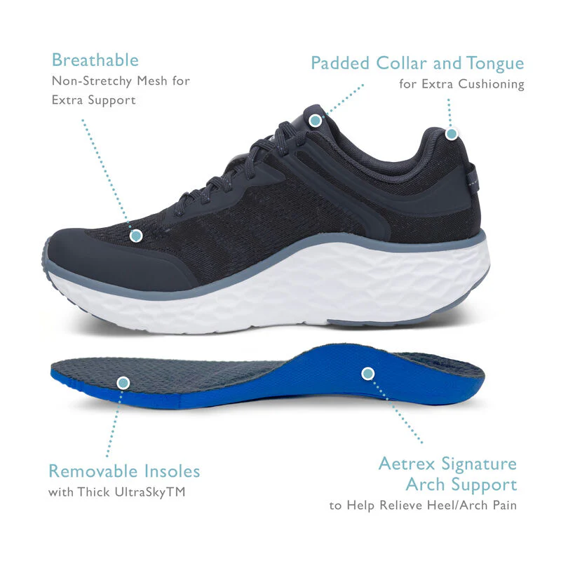 MEN'S AETREX CHASE ARCH SUPPORT SNEAKER | BLACK - Image 7