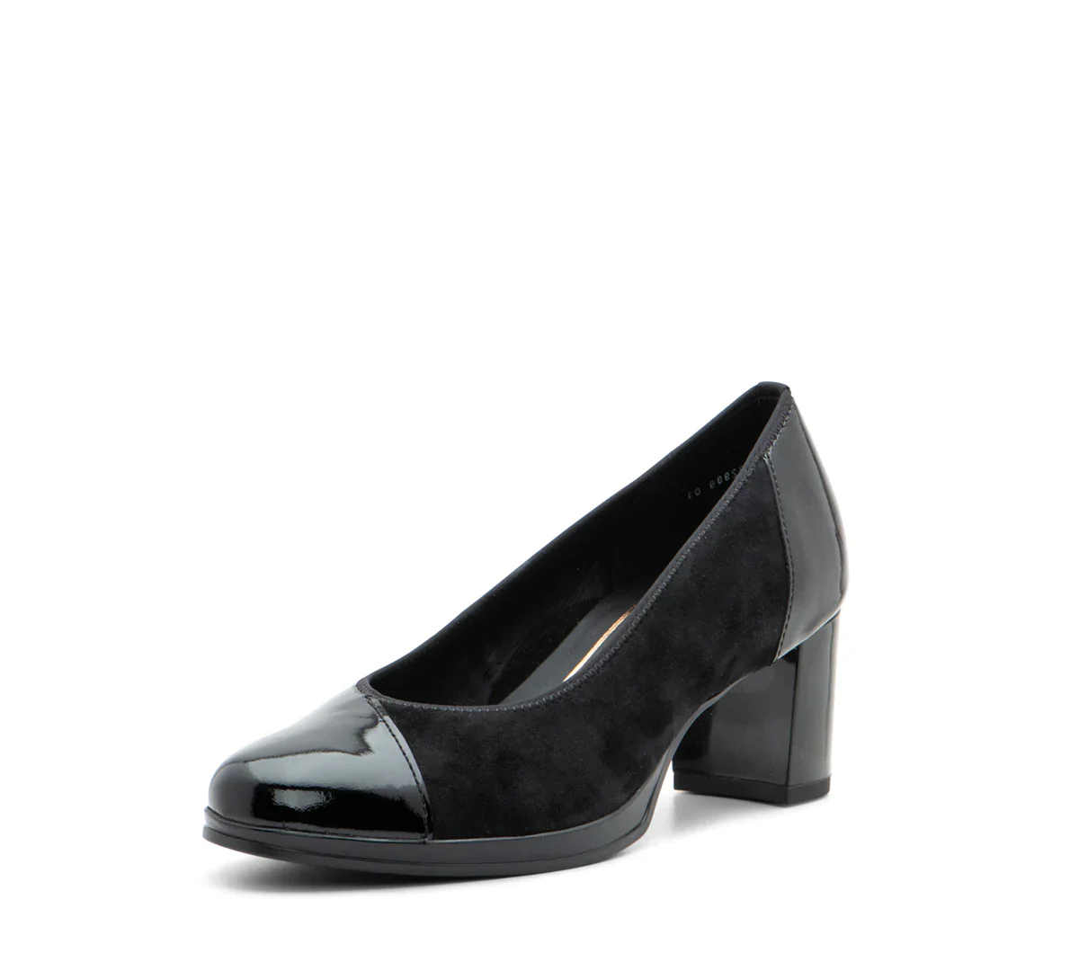 WOMEN'S ARA CONCORD MIXED MEDIA PUMP | BLACK PATENT - Image 5