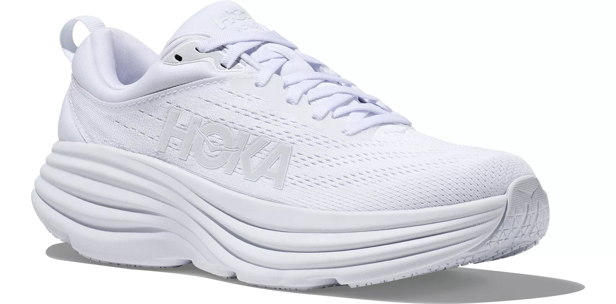 WOMEN'S HOKA BONDI 8 | WHITE / WHITE - Image 3