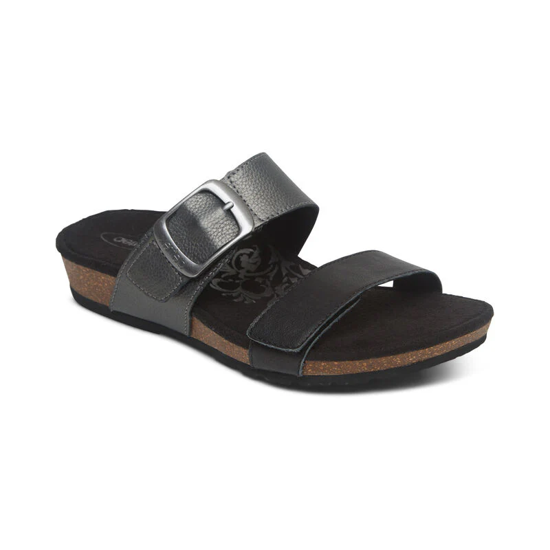 WOMEN'S AETREX DAISY ADJUSTABLE SLIDE | BLACK - Image 4