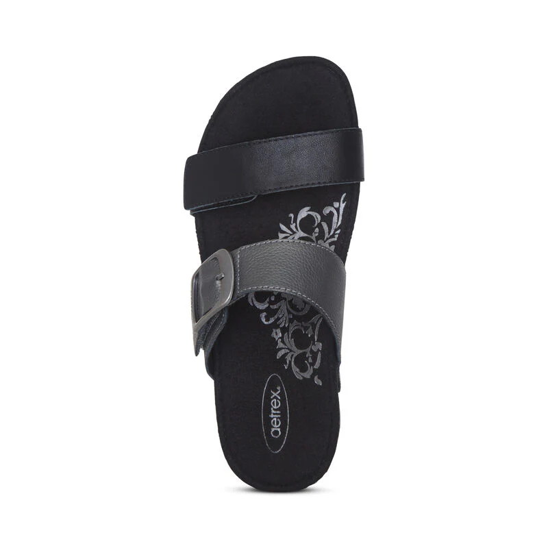 WOMEN'S AETREX DAISY ADJUSTABLE SLIDE | BLACK - Image 5