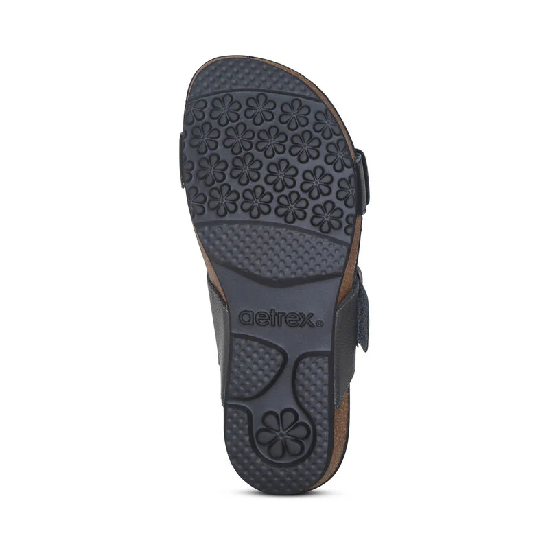 WOMEN'S AETREX DAISY ADJUSTABLE SLIDE | BLACK - Image 6