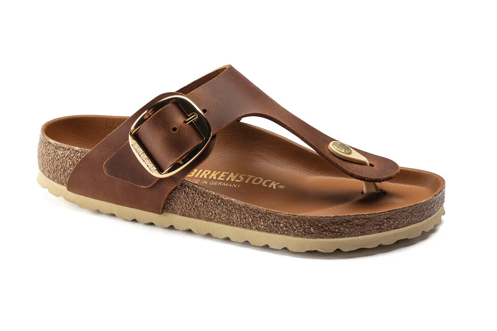 WOMEN'S BIRKENSTOCK GIZEH BIG BUCKLE SANDAL | COGNAC OILED LEATHER - Image 3