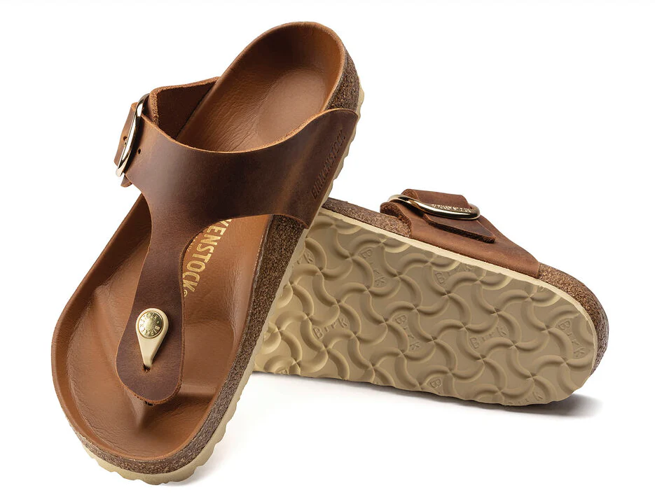 WOMEN'S BIRKENSTOCK GIZEH BIG BUCKLE SANDAL | COGNAC OILED LEATHER - Image 4