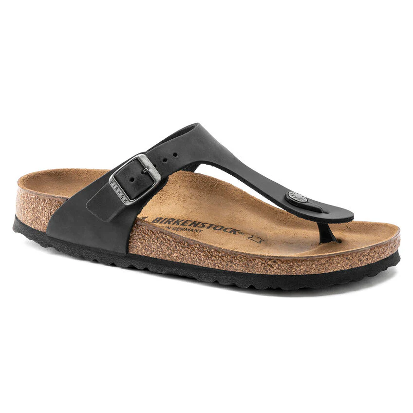 WOMEN'S BIRKENSTOCK GIZEH | BLACK OILED LEATHER - Image 3