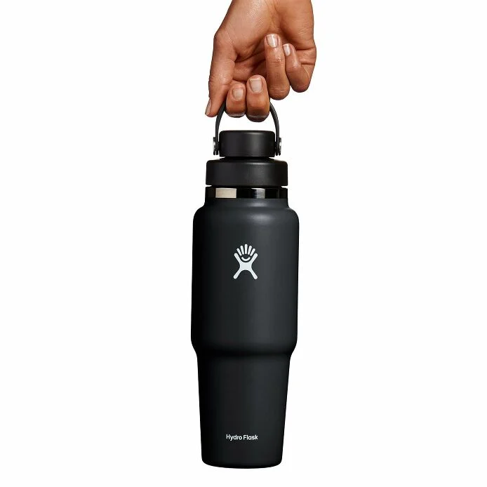 HYDRO FLASK 32 OZ WIDE MOUTH TRAVEL BOTTLE WITH FLEX CHUG CAP | BLACK - Image 4