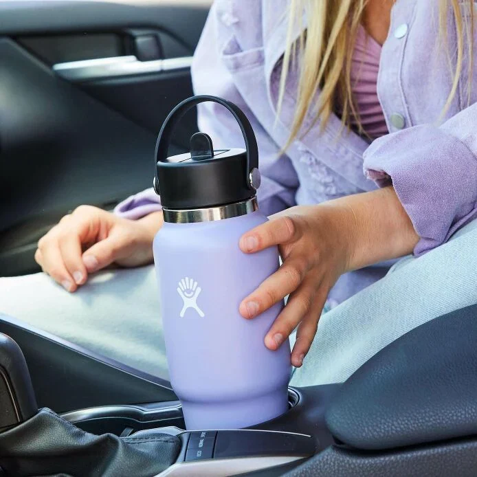 HYDRO FLASK 32 OZ WIDE MOUTH TRAVEL BOTTLE WITH FLEX STRAW CAP | BLACK - Image 2