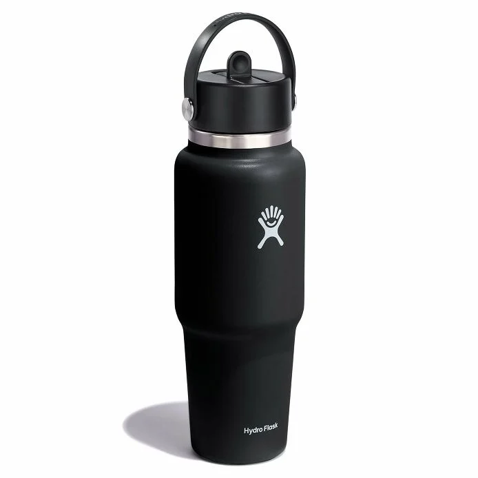 HYDRO FLASK 32 OZ WIDE MOUTH TRAVEL BOTTLE WITH FLEX STRAW CAP | BLACK - Image 4