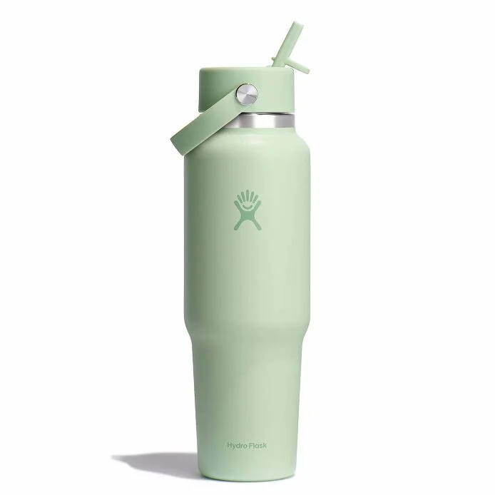 HYDRO FLASK 40 OZ WIDE MOUTH TRAVEL BOTTLE WITH FLEX STRAW CAP | ALOE