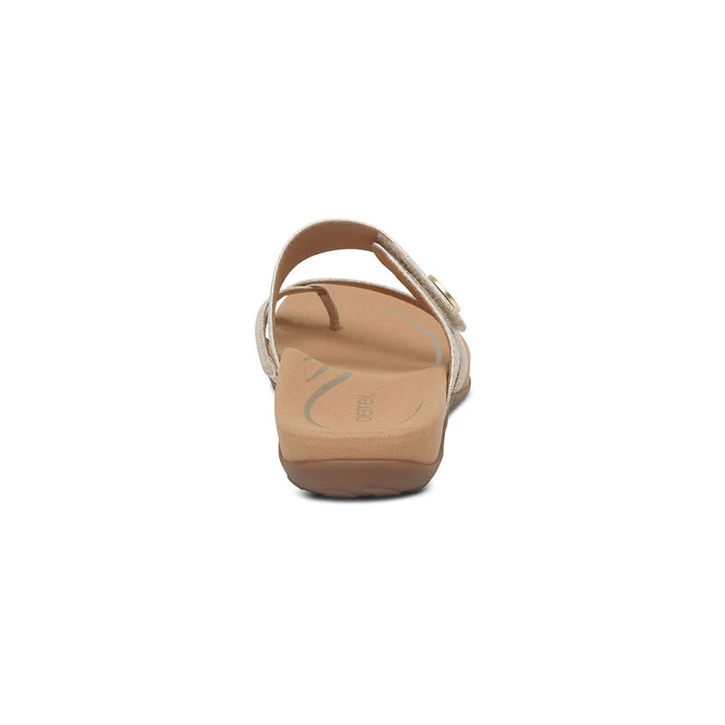 WOMEN'S AETREX IZZY ADJUSTABLE SLIDE SANDAL | LIGHT / GOLD - Image 4