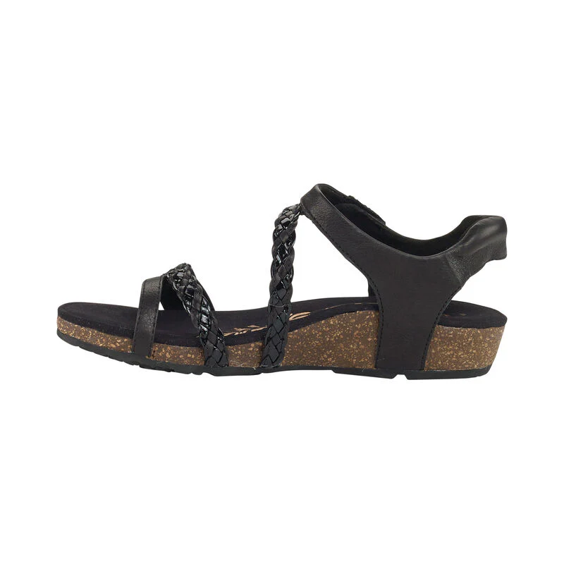WOMEN'S AETREX JILLIAN BRAIDED QUARTER STRAP SANDAL | BLACK - Image 3
