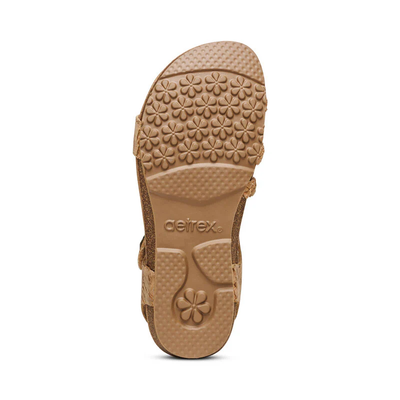 WOMEN'S AETREX JILLIAN BRAIDED QUARTER STRAP SANDAL | CORK - Image 5