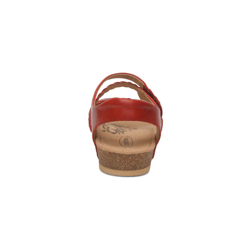WOMEN'S AETREX JILLIAN BRAIDED QUARTER STRAP SANDAL | RED - Image 7
