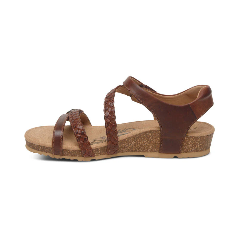 WOMEN'S AETREX JILLIAN BRAIDED QUARTER STRAP SANDAL | WALNUT - Image 3
