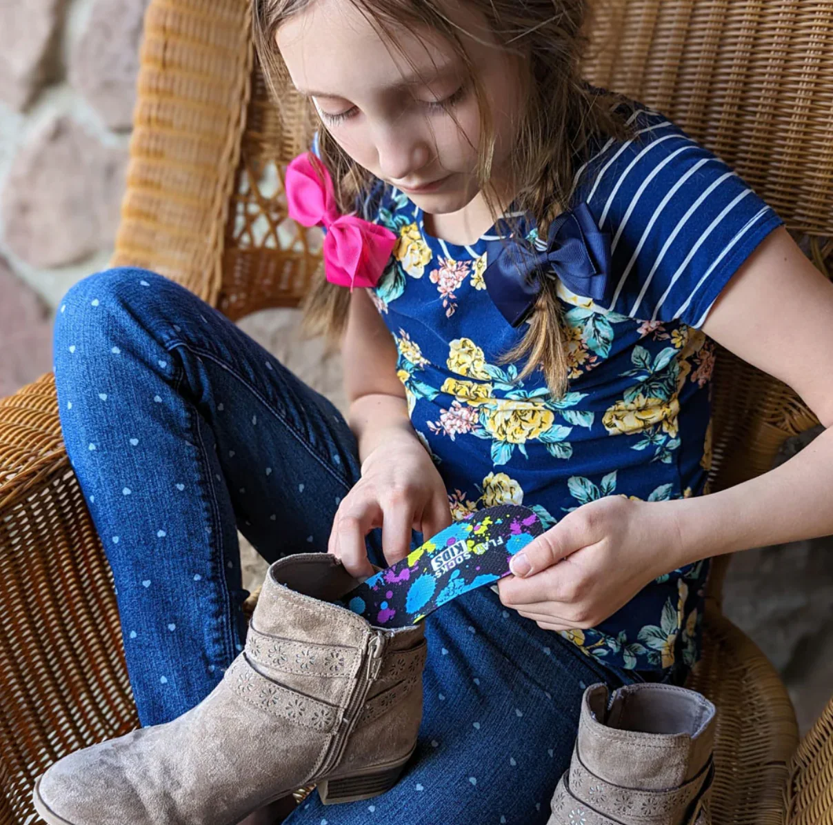 KIDS FLAT SOCKS MESH | PAINT SPLATTER - Image 2