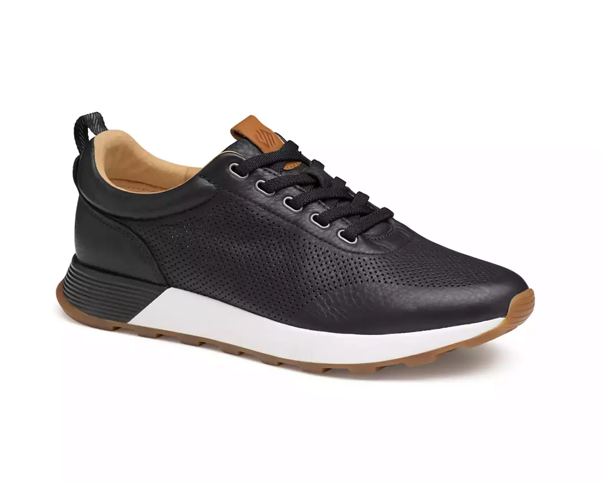 MEN'S JOHNSTON & MURPHY KINNON PERFORATED JOGGER | BLACK - Image 3