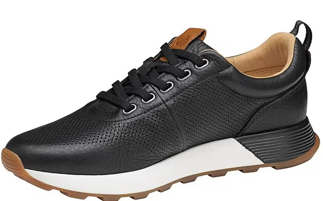 MEN'S JOHNSTON & MURPHY KINNON PERFORATED JOGGER | BLACK - Image 4