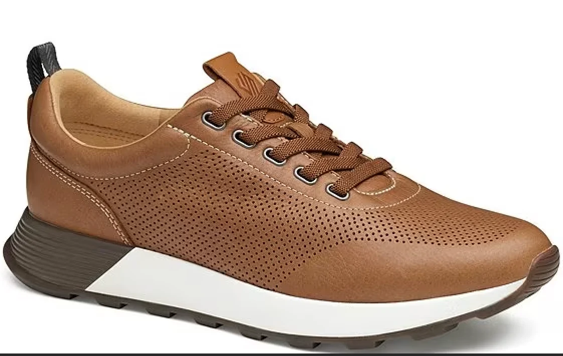 MEN'S JOHNSTON & MURPHY KINNON PERFORATED JOGGER | TAN - Image 2