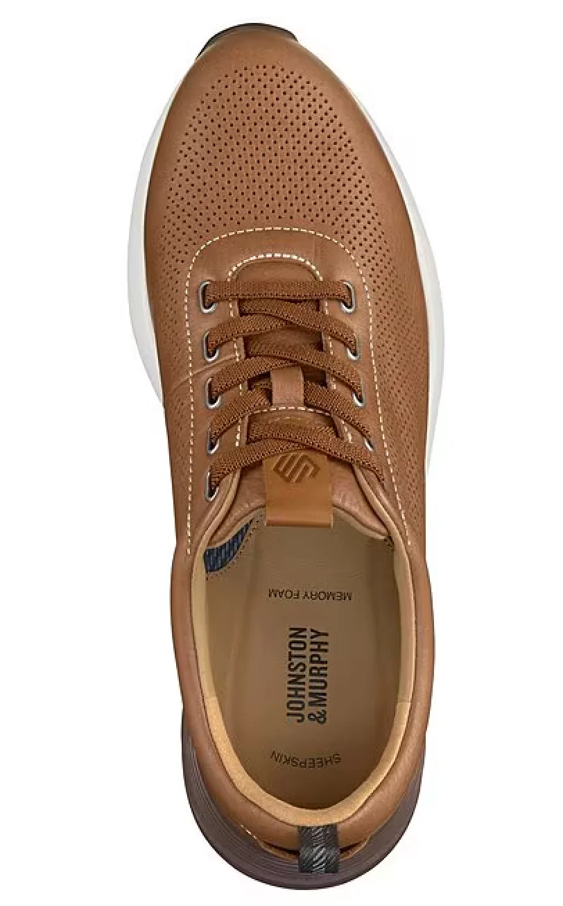 MEN'S JOHNSTON & MURPHY KINNON PERFORATED JOGGER | TAN - Image 6