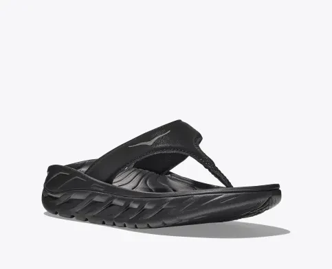 MEN'S HOKA ORA RECOVERY FLIP | BLACK / DARK GULL GRAY - Image 2