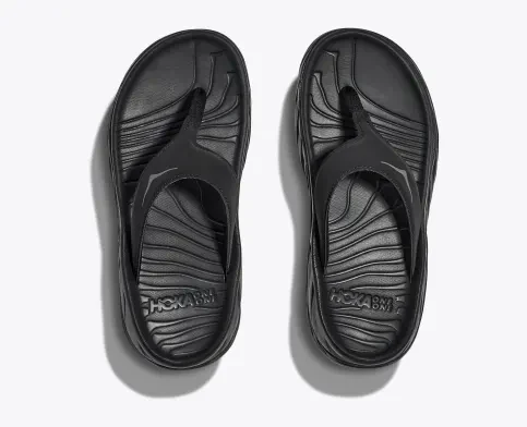 MEN'S HOKA ORA RECOVERY FLIP | BLACK / DARK GULL GRAY - Image 4