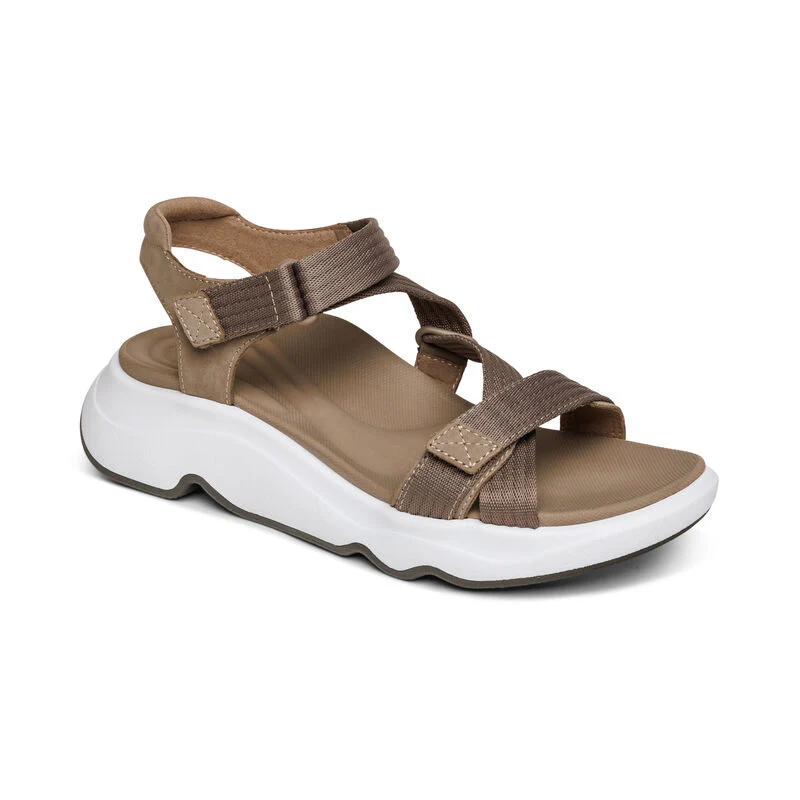 WOMEN'S AETREX MARZ ADJUSTABLE SPORT SANDAL | TAUPE - Image 4