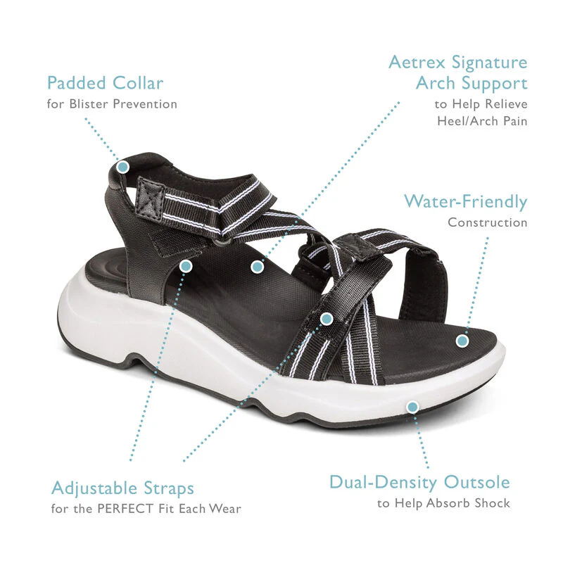 WOMEN'S AETREX MARZ ADJUSTABLE SPORT SANDAL | TAUPE - Image 8
