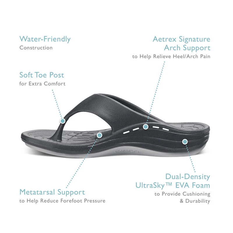 MEN'S AETREX MAUI ORTHOTIC FLIP | CHARCOAL - Image 5