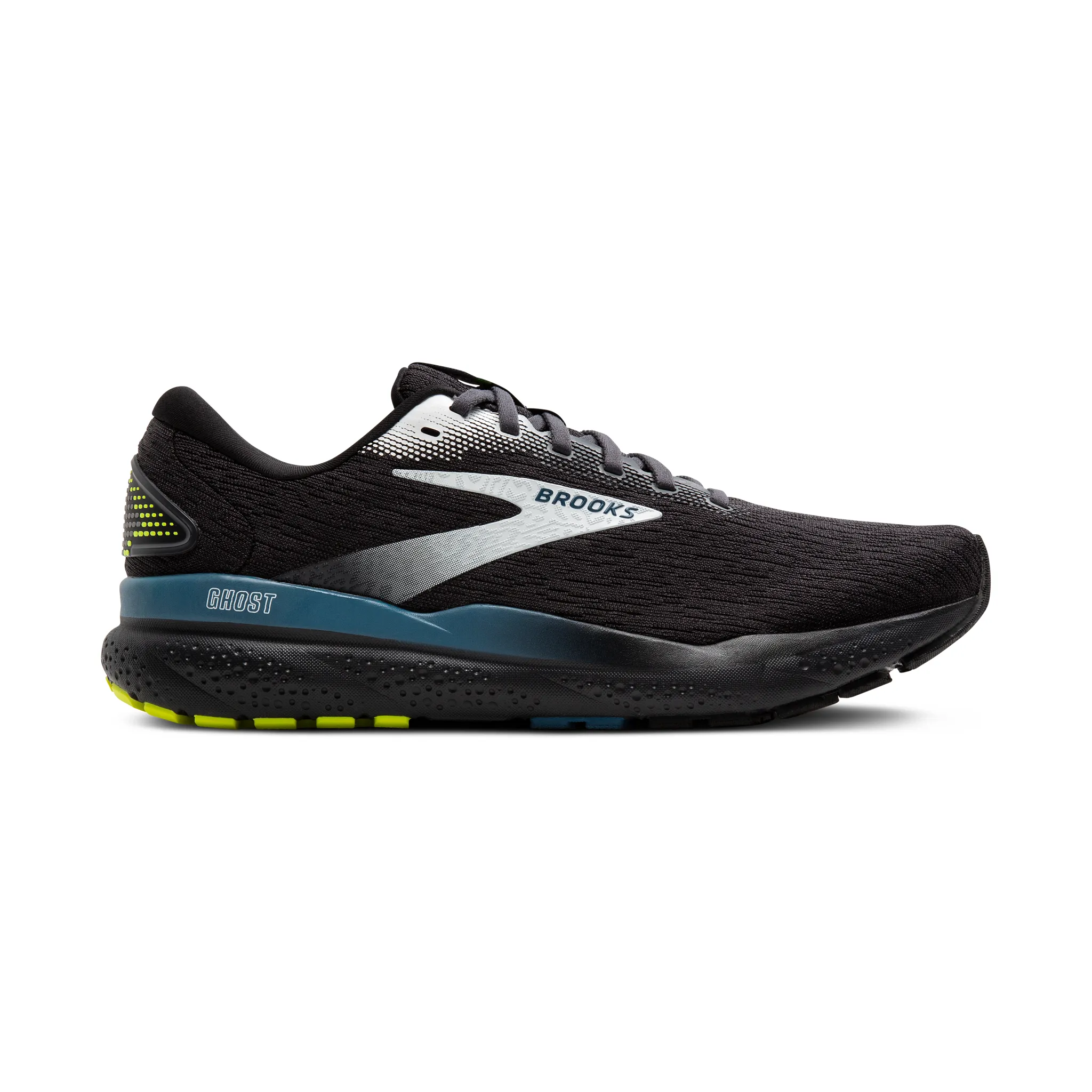 MEN'S BROOKS GHOST 16 | BLACK / EBONY / BLUE - Image 3