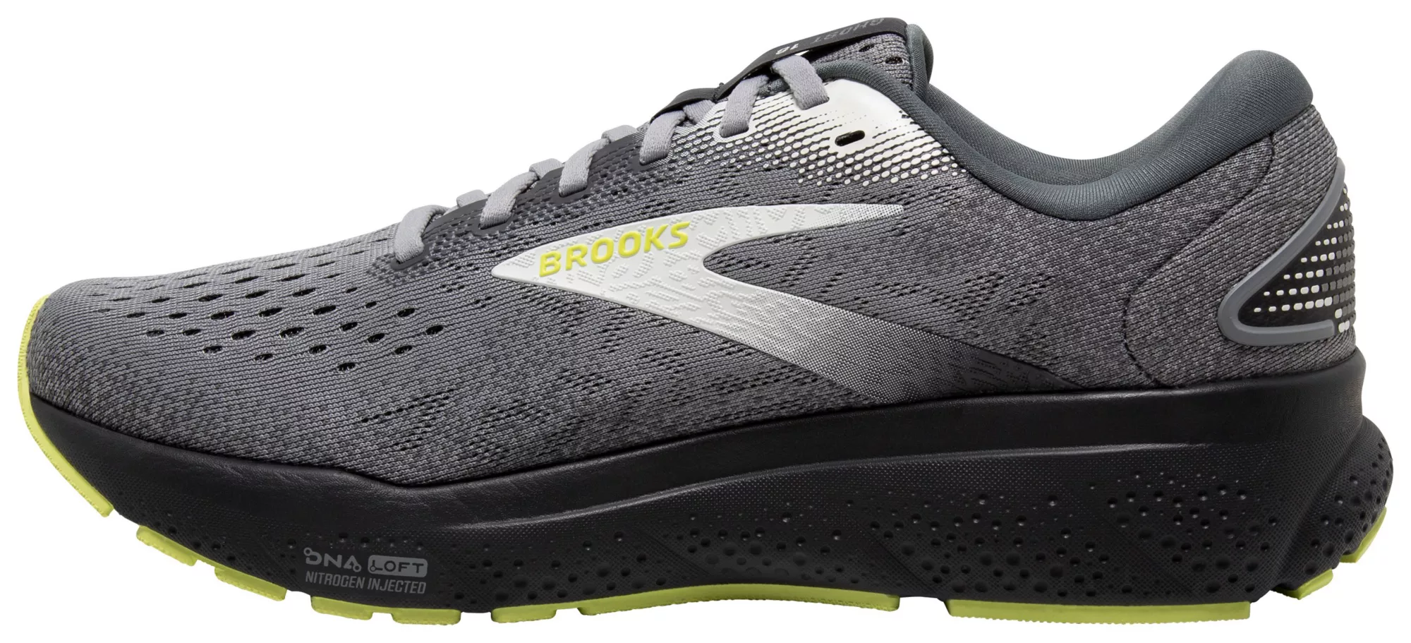 MEN'S BROOKS GHOST 16 | PRIMER / GRAY / LIME - Image 2
