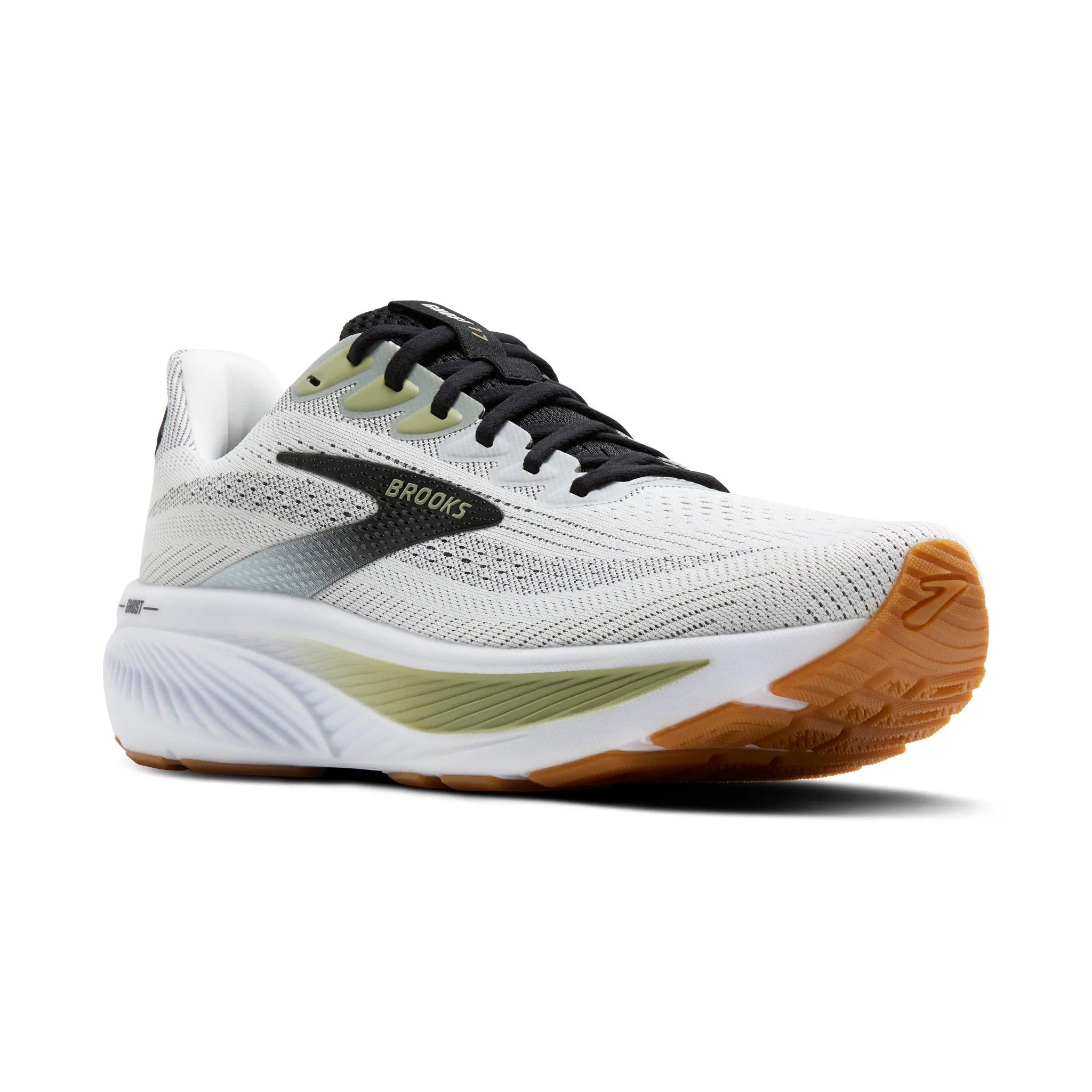 MEN'S BROOKS GHOST 17 | WHITE / BLACK / TEA - Image 4
