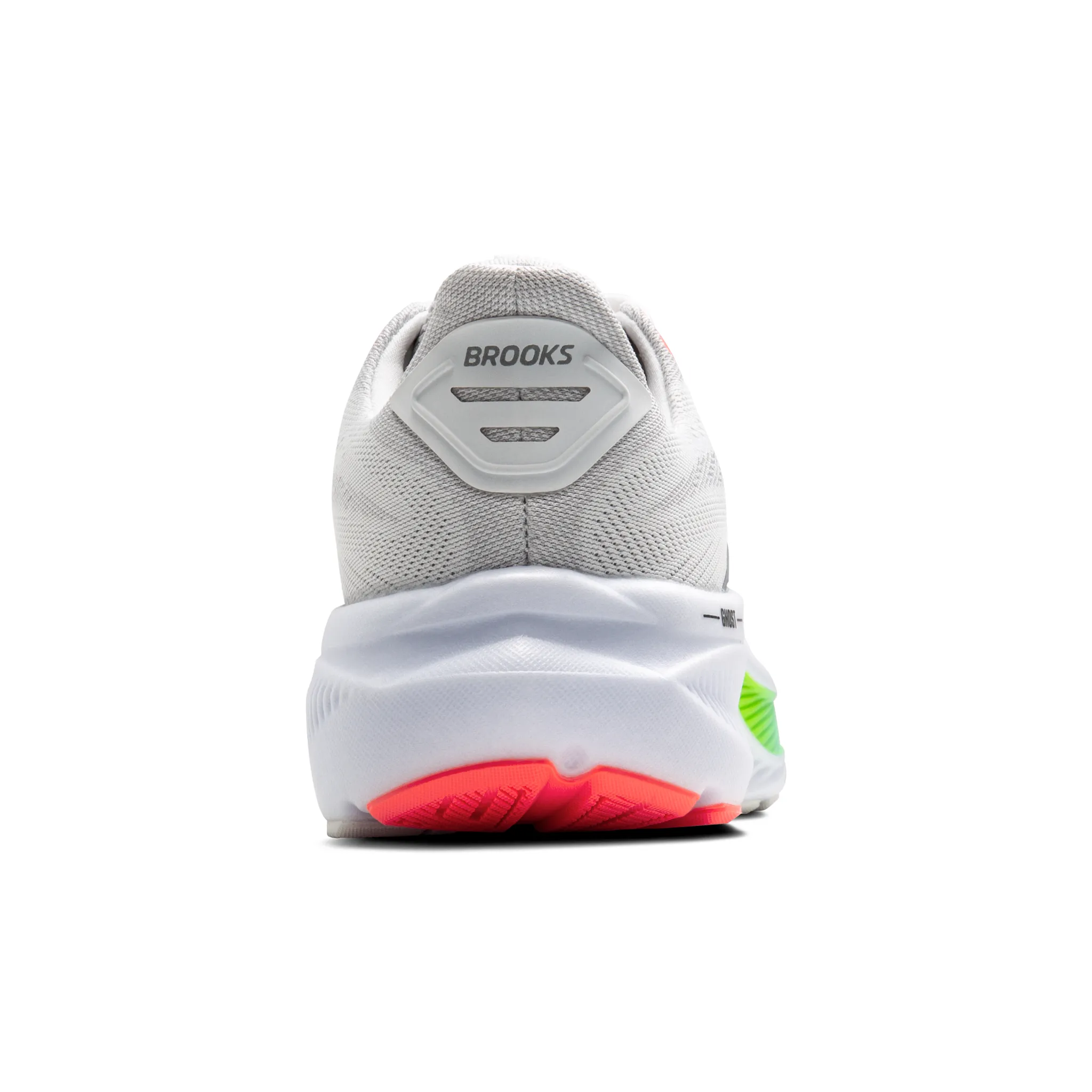 MEN'S BROOKS GHOST 17 | WHITE / PINK CLAY / GECKO - Image 4
