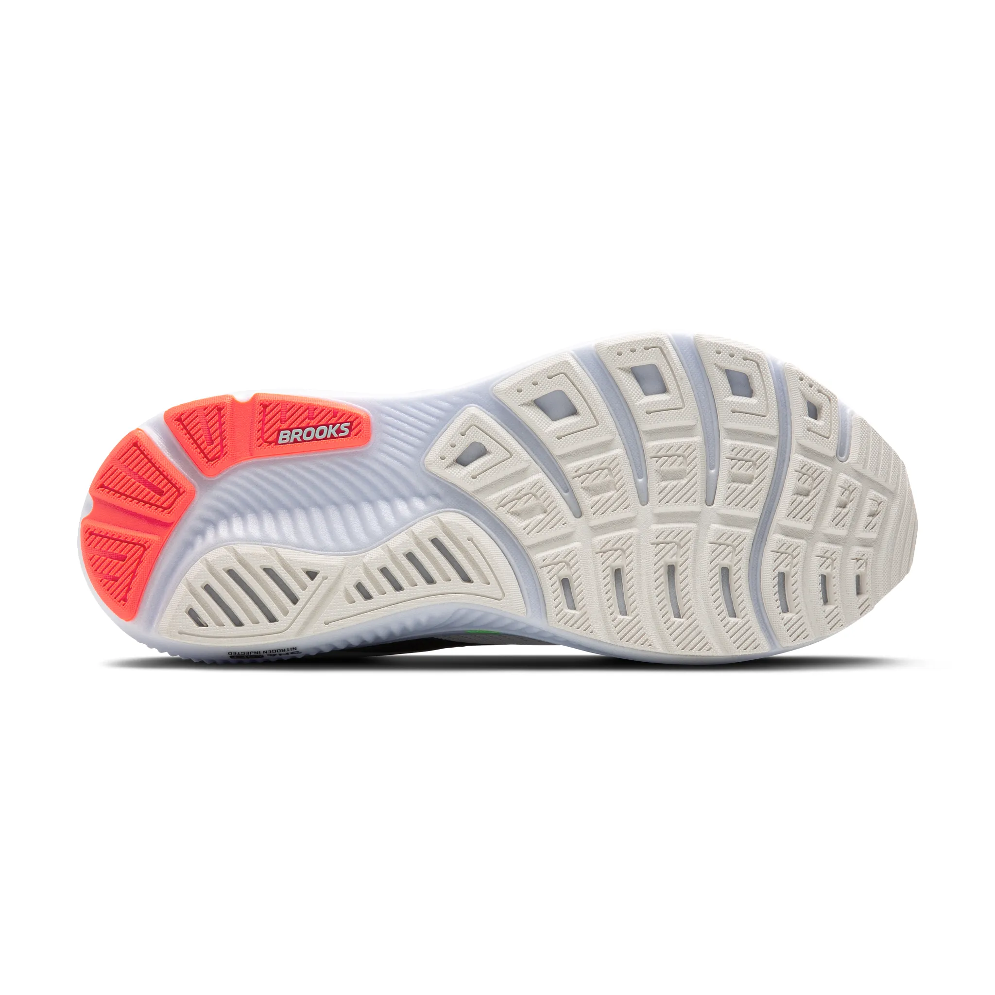 MEN'S BROOKS GHOST 17 | WHITE / PINK CLAY / GECKO - Image 6
