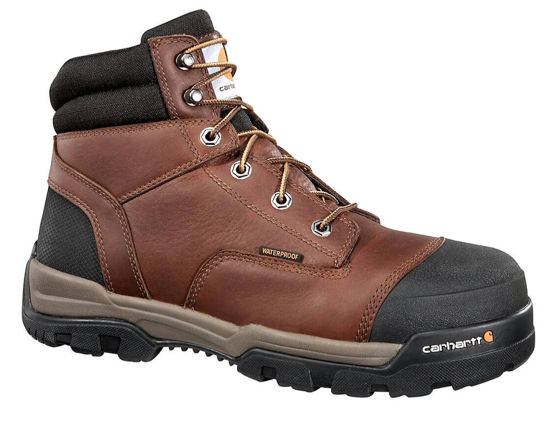 MEN'S CARHARTT GROUND FORCE WATERPROOF 6-INCH COMPOSITE TOE WORK  | PEANUT OIL TAN LEATHER - Image 4