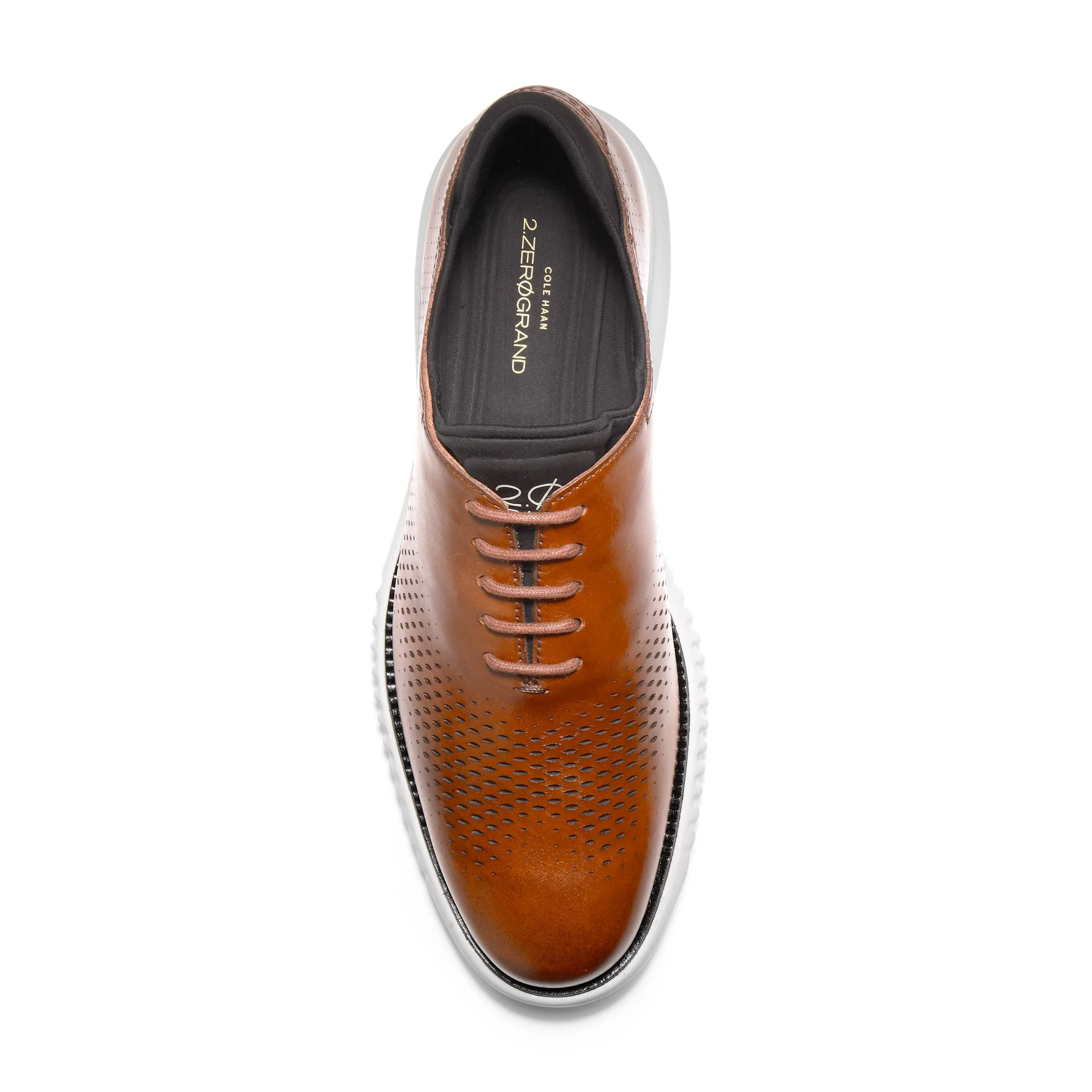 MEN'S COLE HAAN 2. ZERØGRAND LASER WINGTIP OXFORDS | BRITISH TAN / IVORY - Image 9