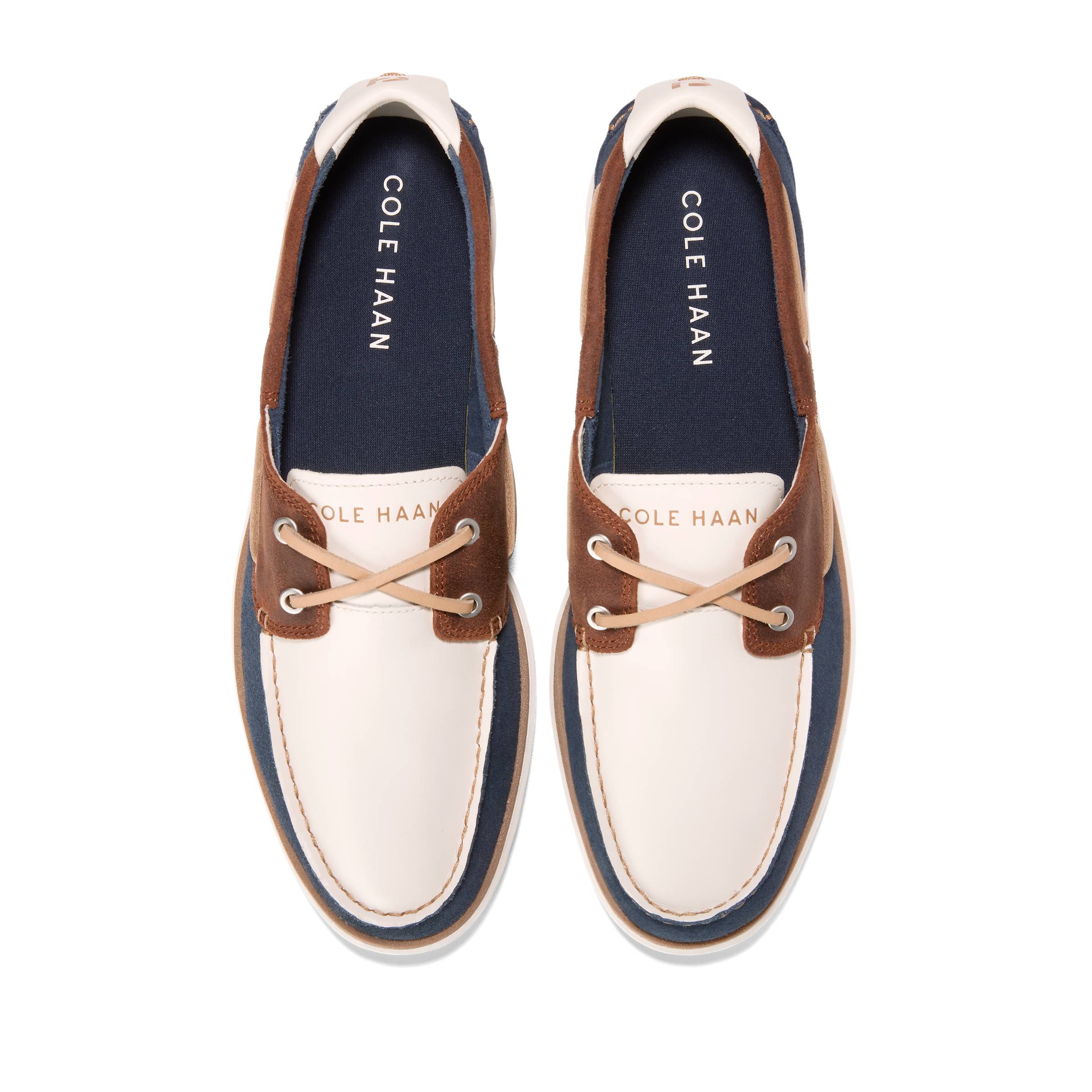 MEN'S COLE HAAN GRANDPRO WINDWARD BOAT SHOES | DARK SEQUOIA / NAVY BLAZER / IVORY - Image 9