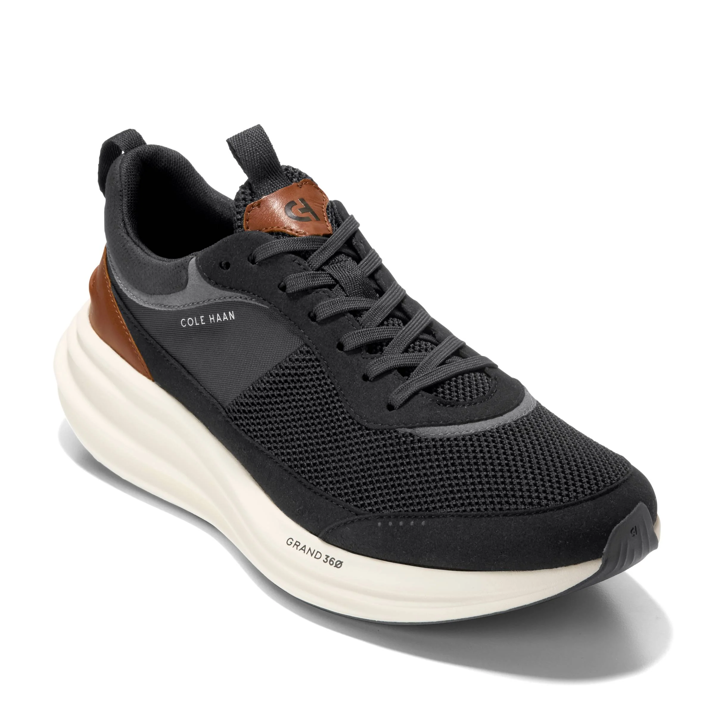 MEN'S COLE HAAN ORIGINALGRAND QUADSTREAK RUNNING SNEAKER | BLACK / BRITISH TAN / IVORY - Image 5