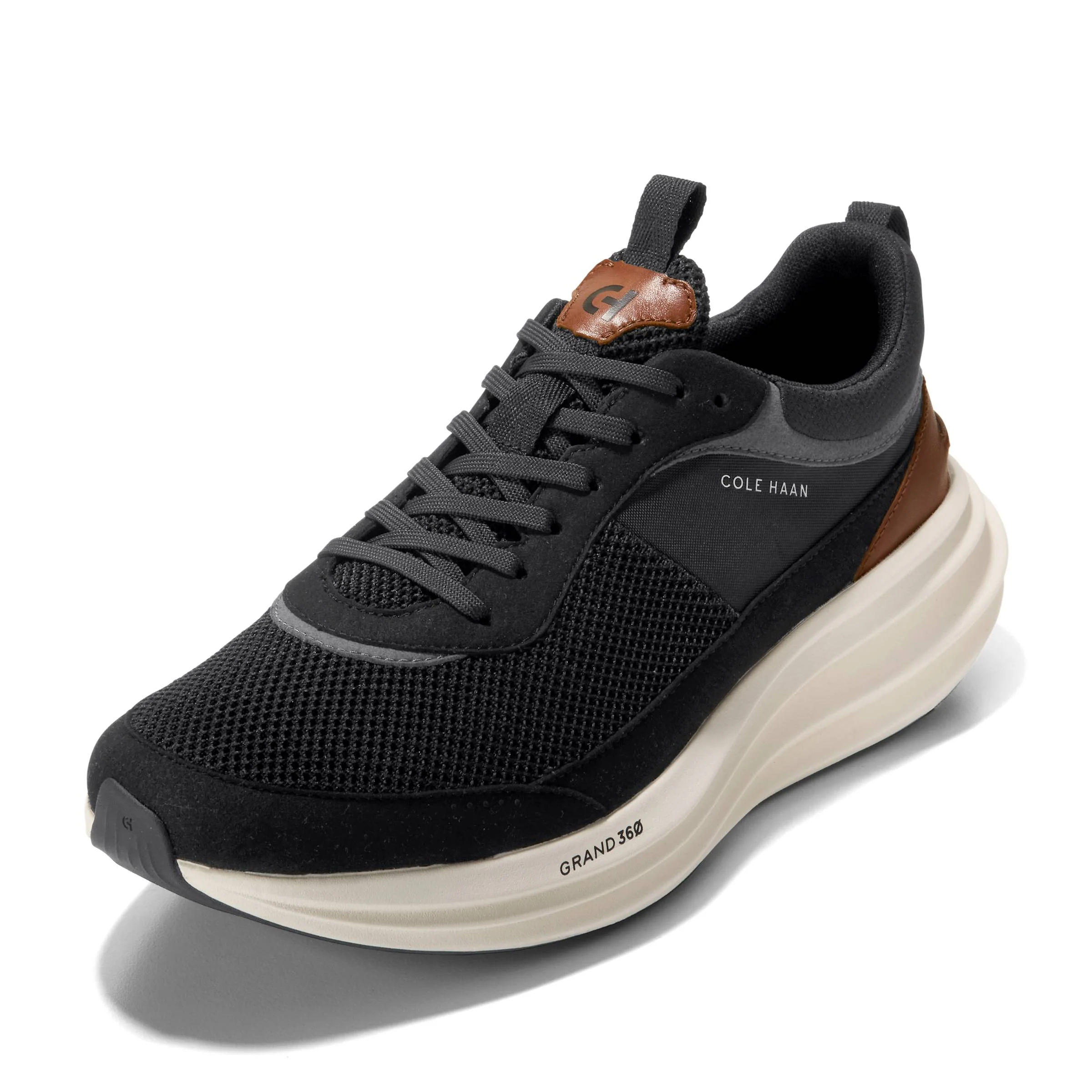 MEN'S COLE HAAN ORIGINALGRAND QUADSTREAK RUNNING SNEAKER | BLACK / BRITISH TAN / IVORY - Image 8