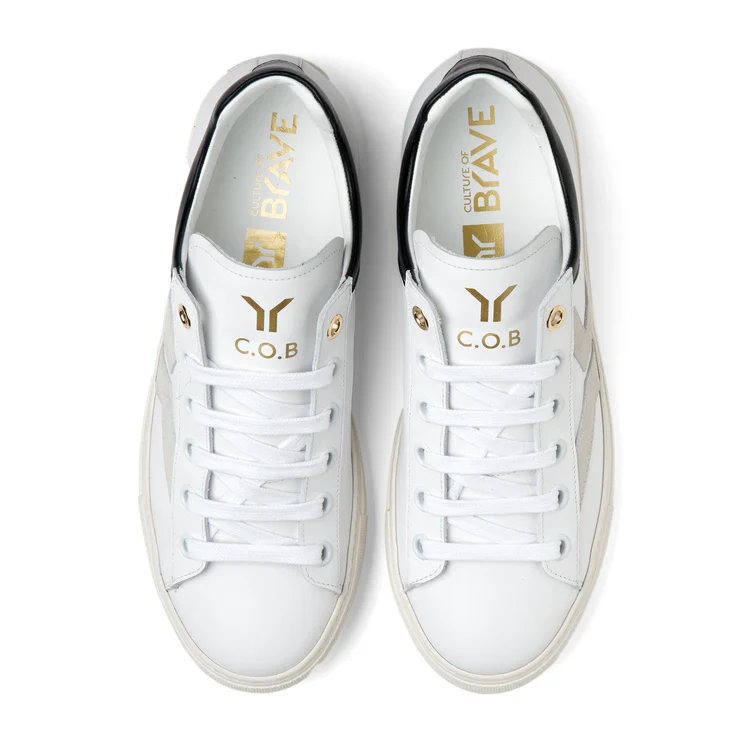 MEN'S C.O.B by CULTURE OF BRAVE COURAGE S32 | WHITE / OFF-WHITE WING / BLACK - Image 5