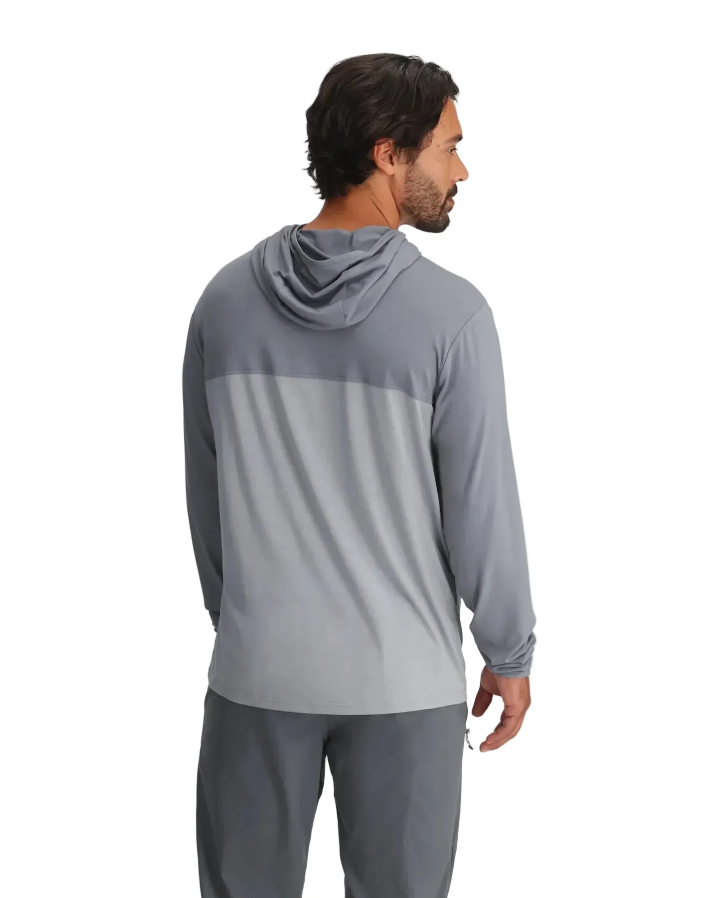 MEN'S FREE FLY BAMBOO HYBRID HOODIE | SLATE | ASPEN GREY - Image 2