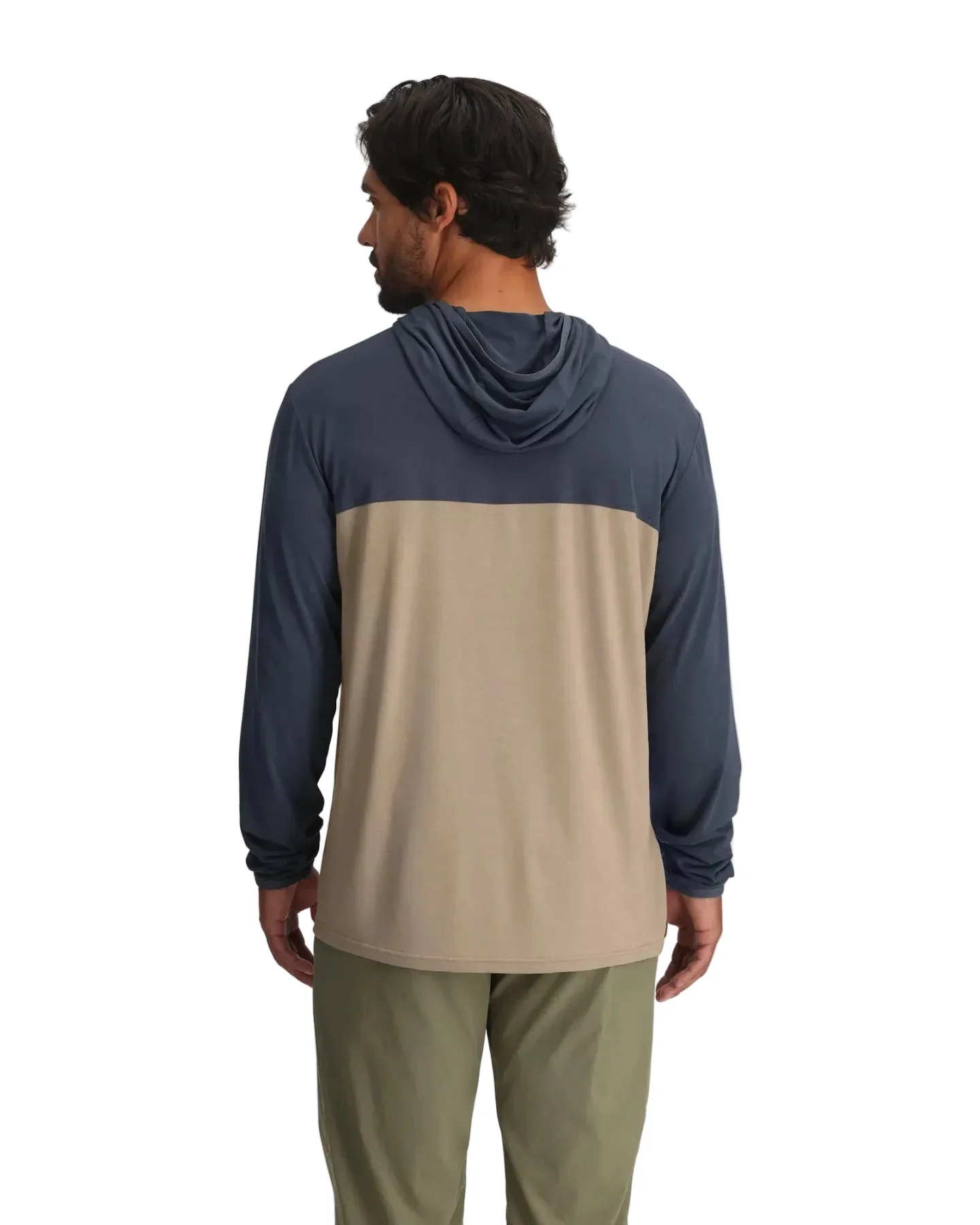 MEN'S FREE FLY BAMBOO HYBRID HOODIE | STORM CLOUD | DESERT TAN - Image 2